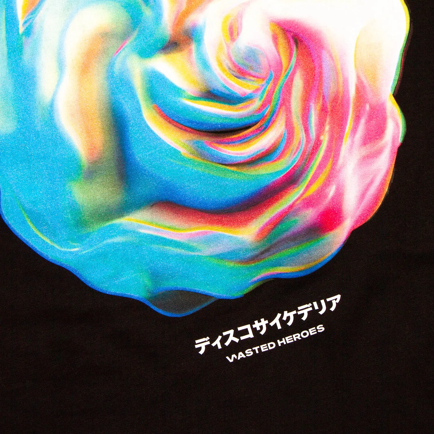 040 Disco Psychedelia Front Print - Tshirt - Black