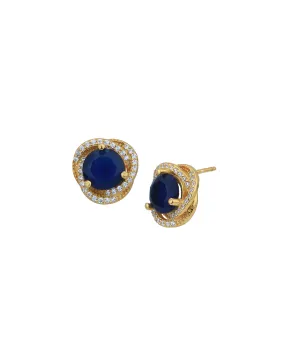 18kt Gold Plated with CZ Contemporary Stud Earring for women