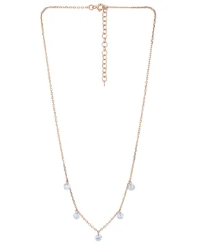 18kt Rose Gold Plated with CZ Necklace for women