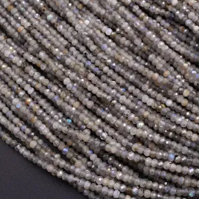 3mm Faceted Labradorite Rondelle Beads 16" Strand