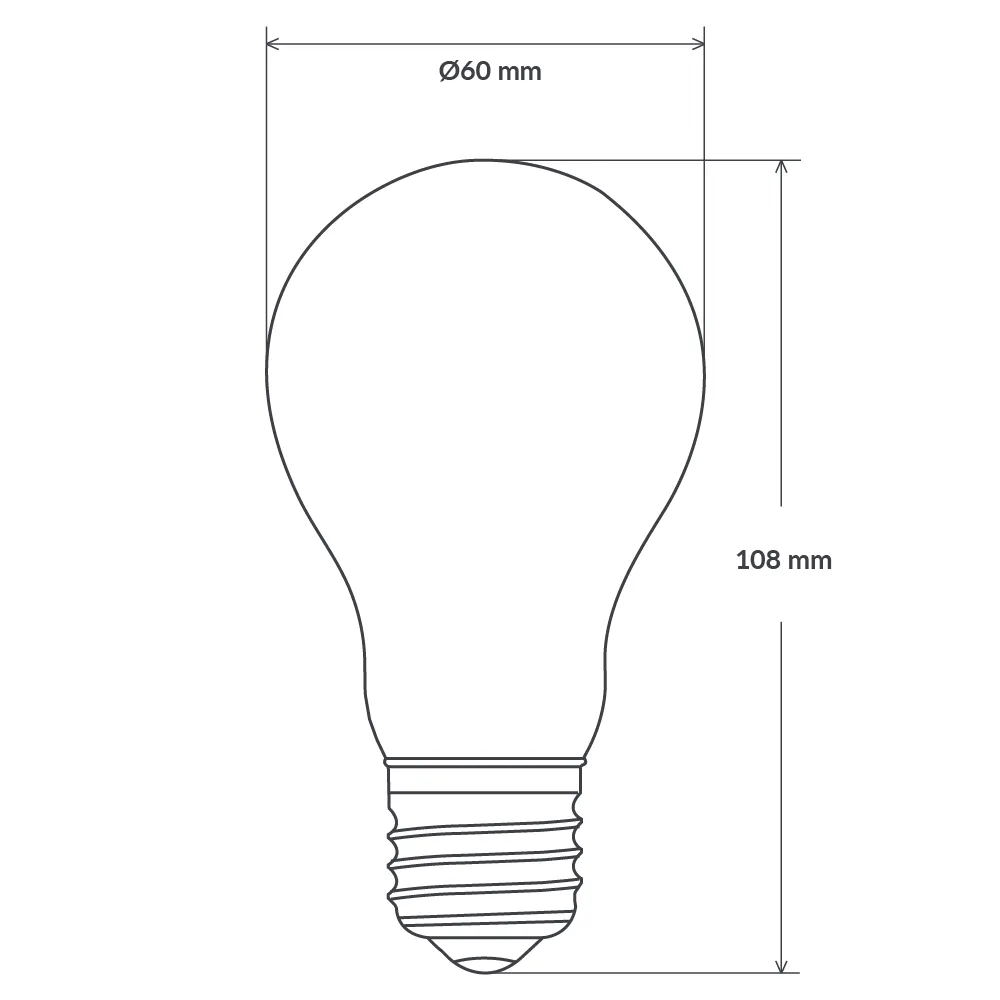 8W GLS LED Bulb E27 Clear in Warm White