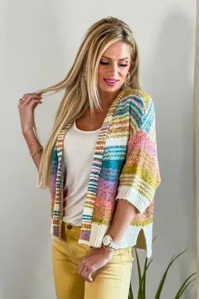 Allison Tribal Elbow Sweater Cardigan : Multi