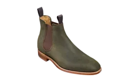 Barker Mansfield Classic Chelsea Boots - Green Waxy Suede