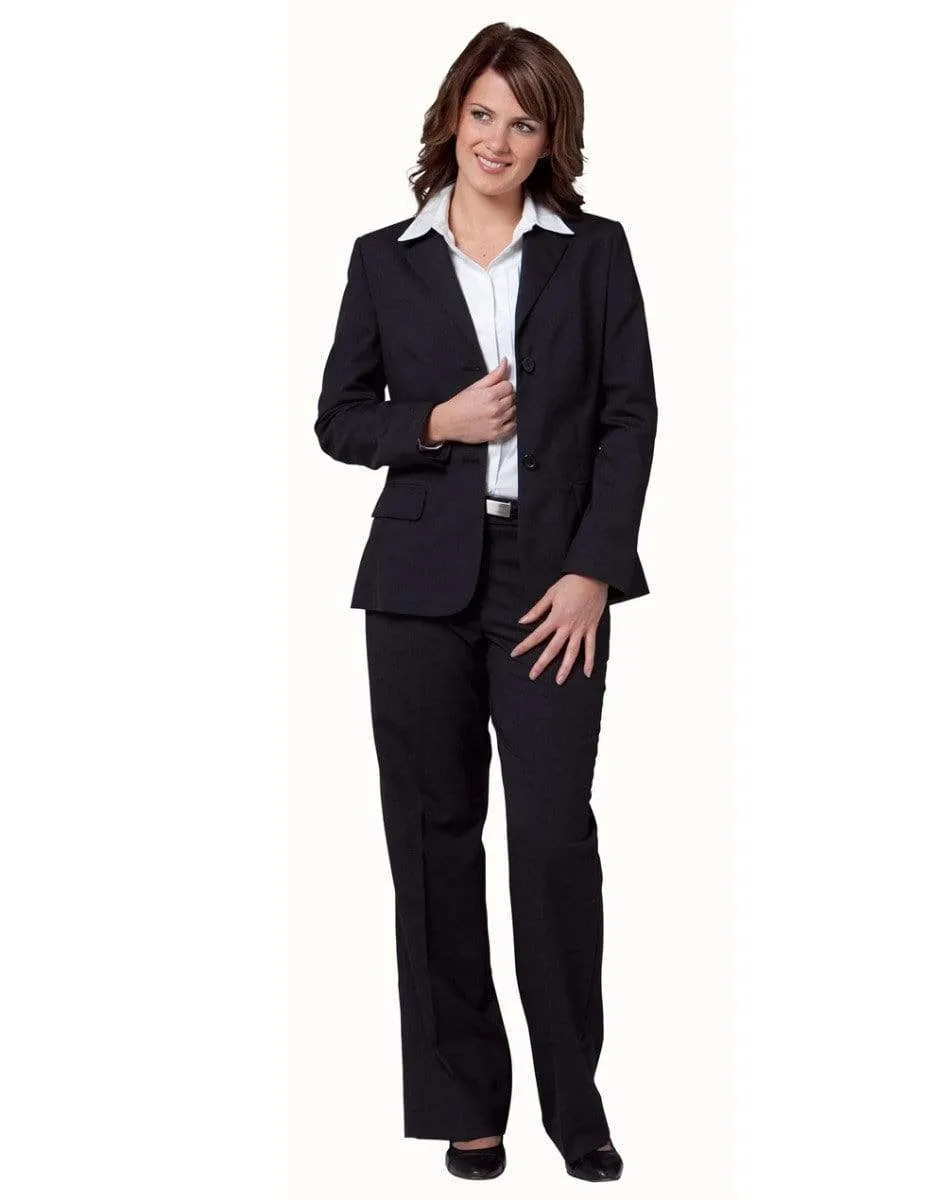 BENCHMARK Women's Poly/Viscose Stretch Two Buttons Mid Length Jacket M9206