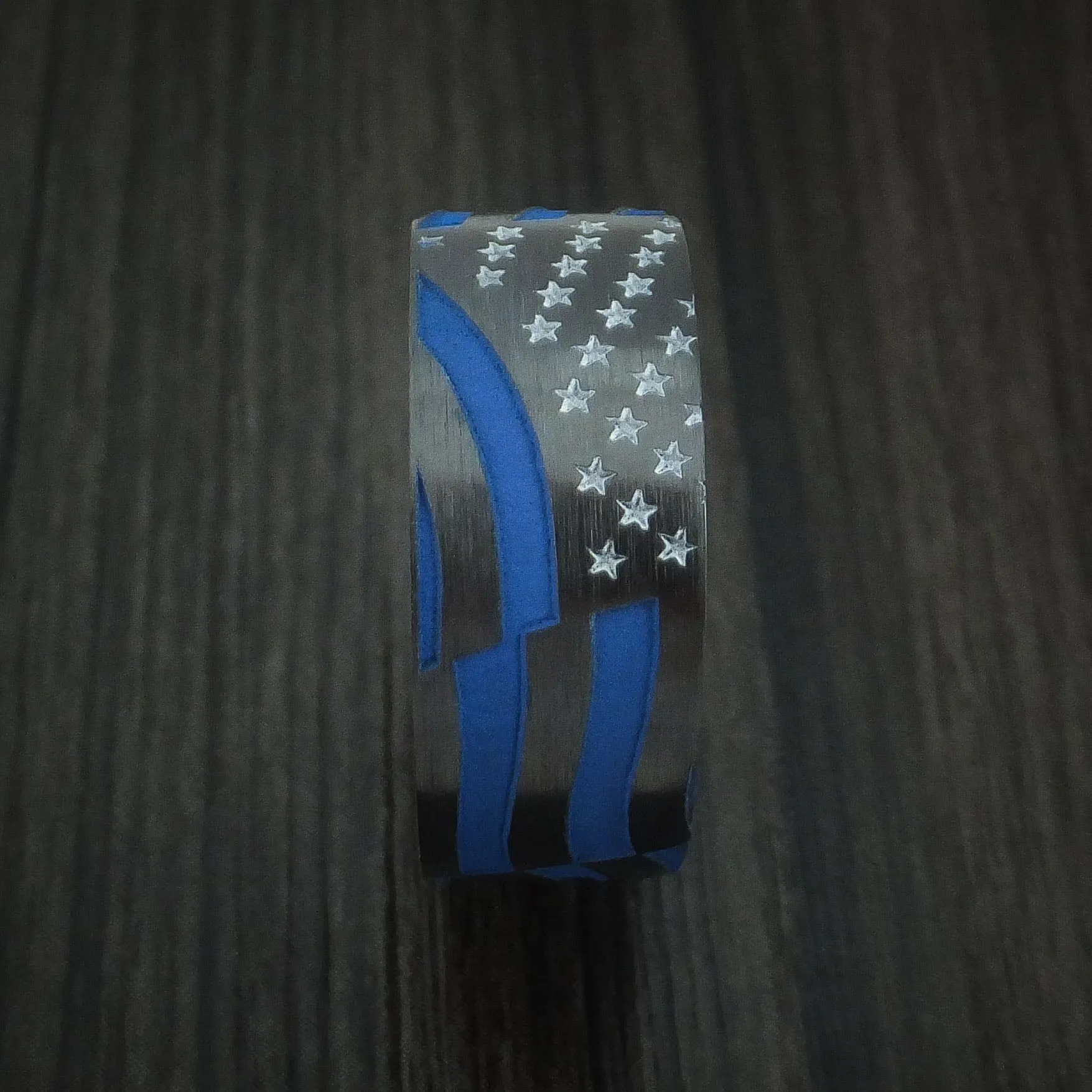 Black Zirconium and Cerakote American Custom Made United States Men's Ring