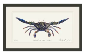 Blue Crab Claws Out Print