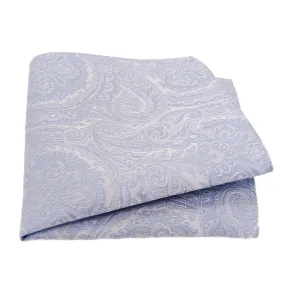 Blue Daisy Paisley Silk Pocket Square