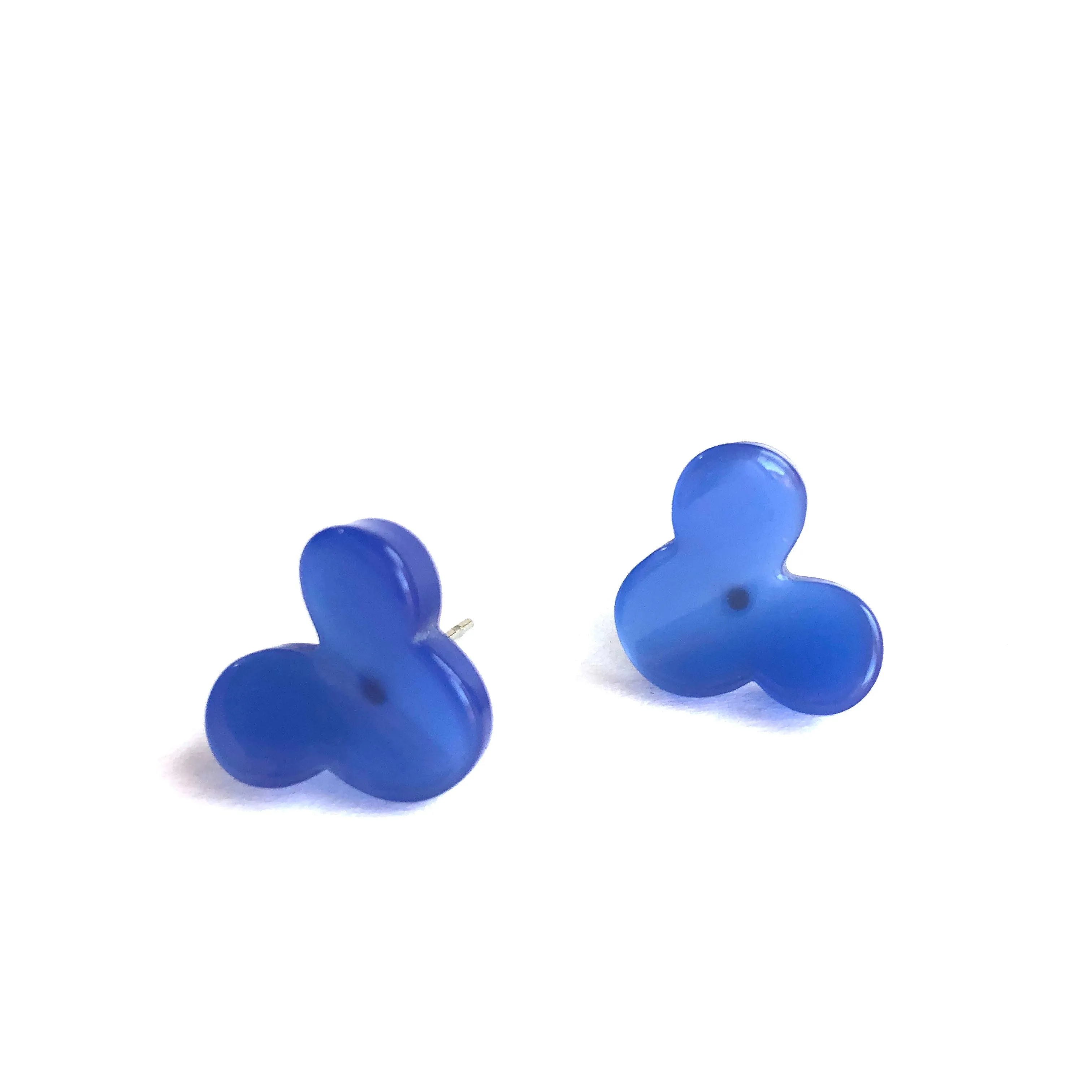 Blue Moonglow Vintage Mouse Stud Earrings