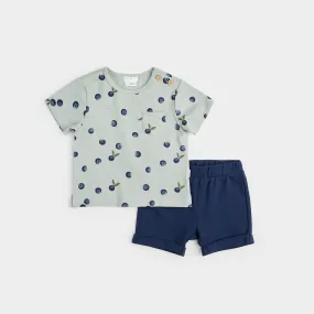 Blueberry Print Shorts Set