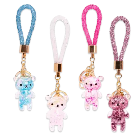 BW Glitter Bear Keychain