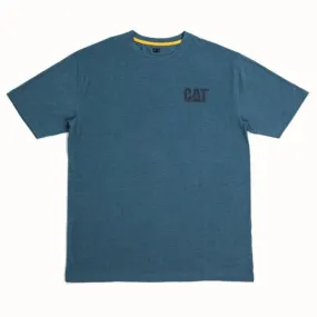 CAT Short Sleeve Logo Work T-Shirt - Heather Blue 7010045