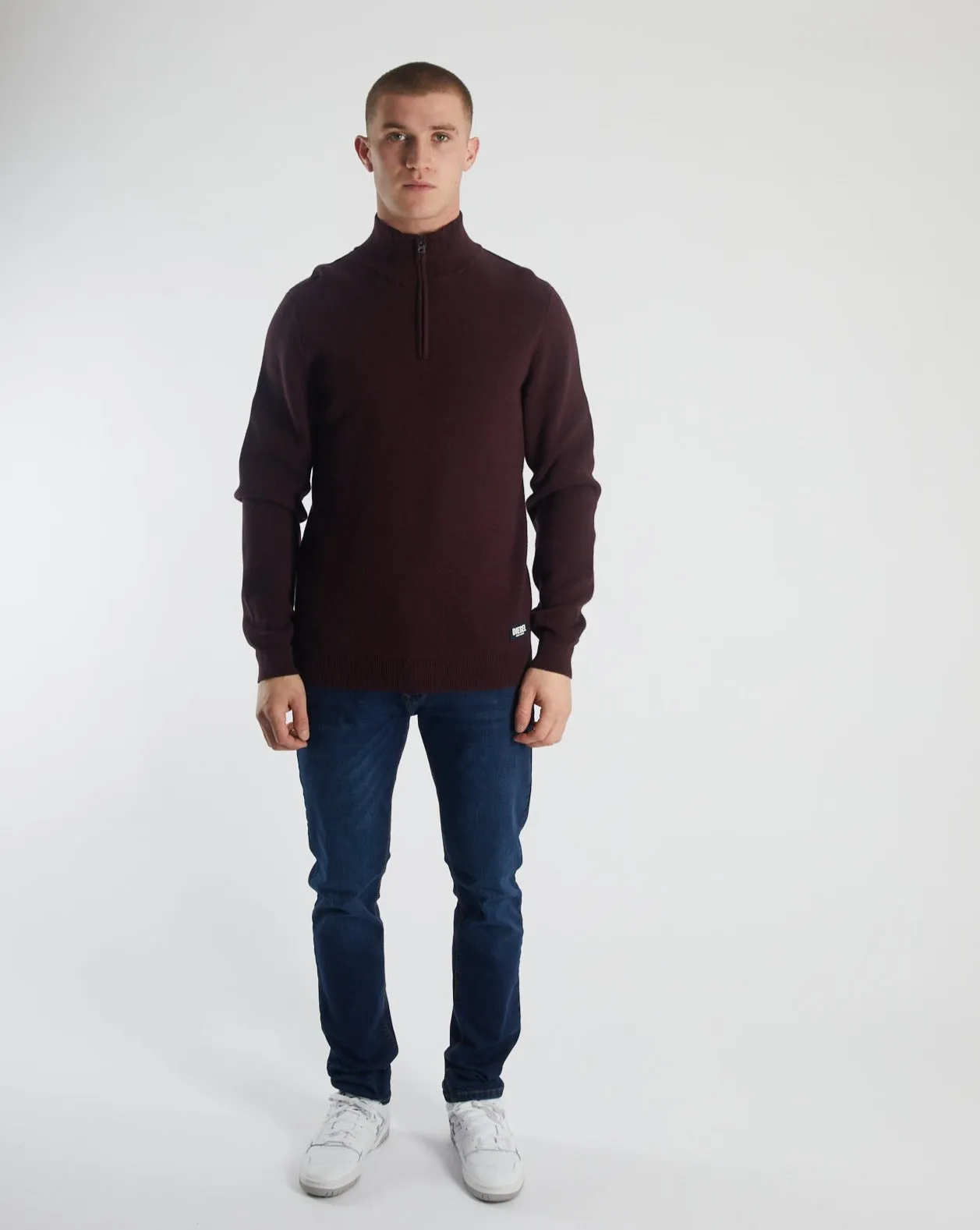 Colter Half Zip Wine Port Marl