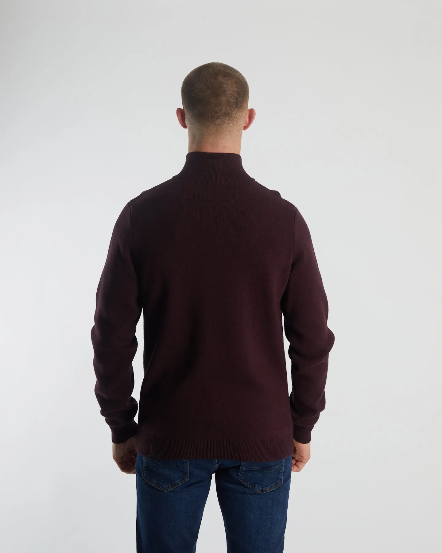 Colter Half Zip Wine Port Marl