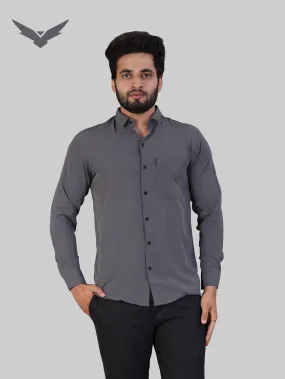 Dark Grey Expandable Full Sleeve Shirt