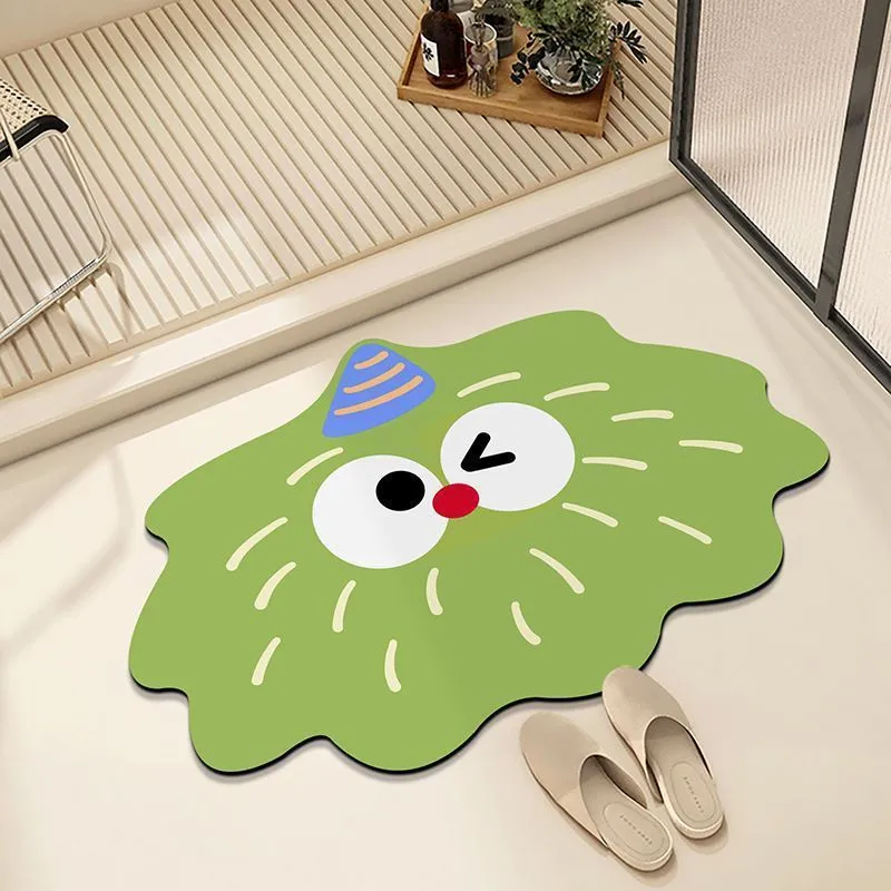 Diatom Ooze Cartoon Expression Absorbent Foot Mat