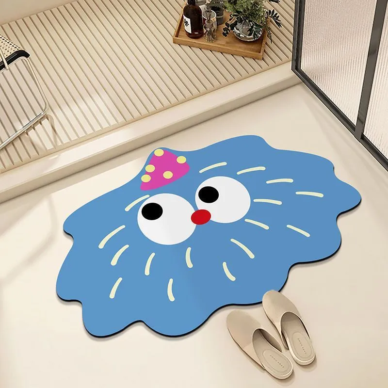 Diatom Ooze Cartoon Expression Absorbent Foot Mat