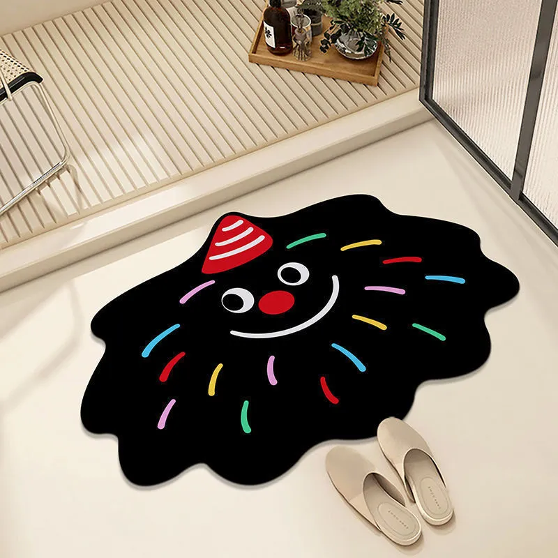 Diatom Ooze Cartoon Expression Absorbent Foot Mat