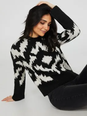 Double Jacquard Crew Neck Sweater