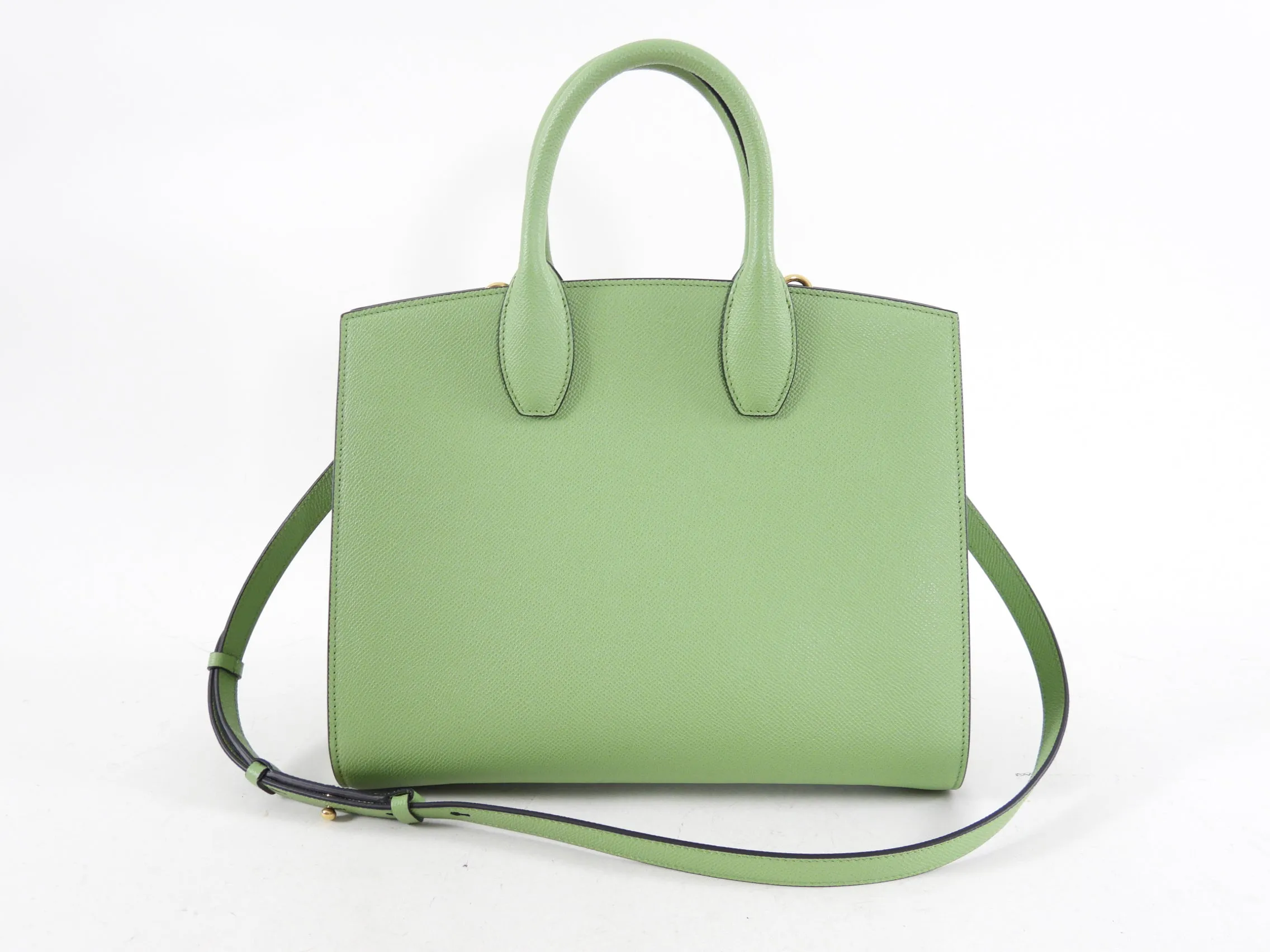 Ferragamo Hedren Green Two Way Tote Bag