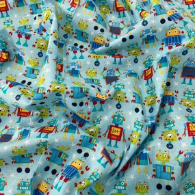 FS679_1 Robot Dreams Cotton Fabric Blue