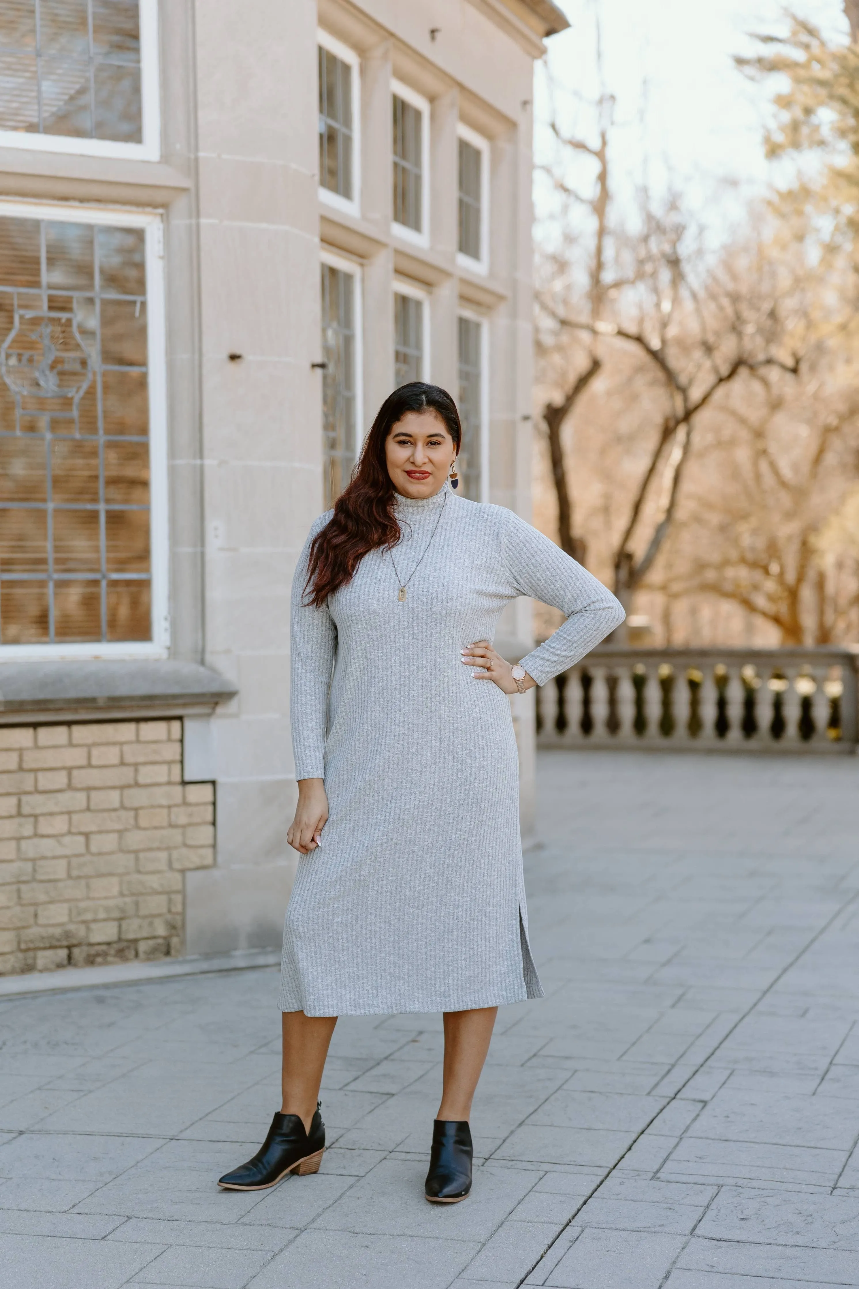 Getaway Grey Turtleneck Dress