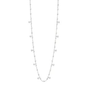 Gigi Supreme Classic 10 Diamond Necklace, Opal, White Gold, 23.6"