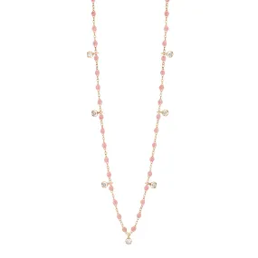 Gigi Supreme Classic 7 Diamond Necklace, Blush, Rose Gold, 19.7"