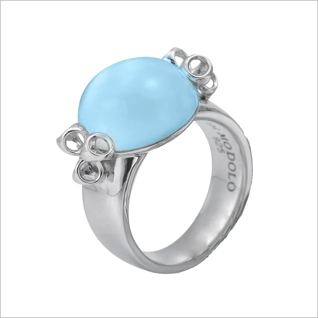 Icona Chalcedony Bubble Ring in Sterling Silver