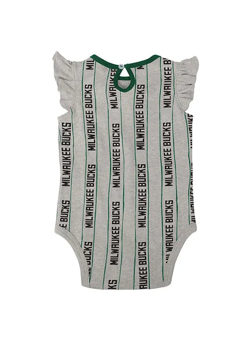 Infant Girls Double Team Milwaukee Bucks 2-Piece Onesie Set