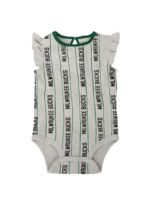 Infant Girls Double Team Milwaukee Bucks 2-Piece Onesie Set