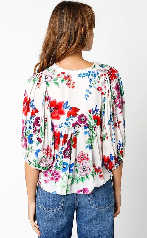 Ivory Floral Top