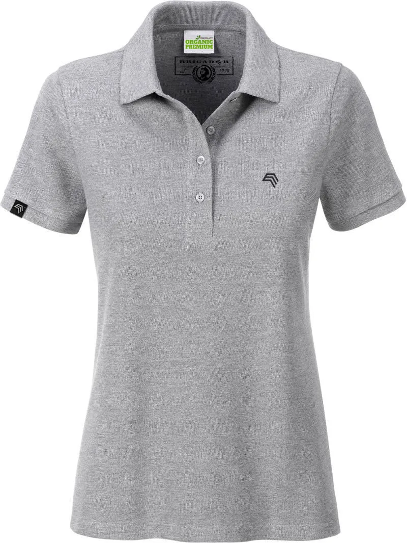 JAN 8009 ― Damen Bio-Baumwolle Polo Shirt - Heather Grau Melange