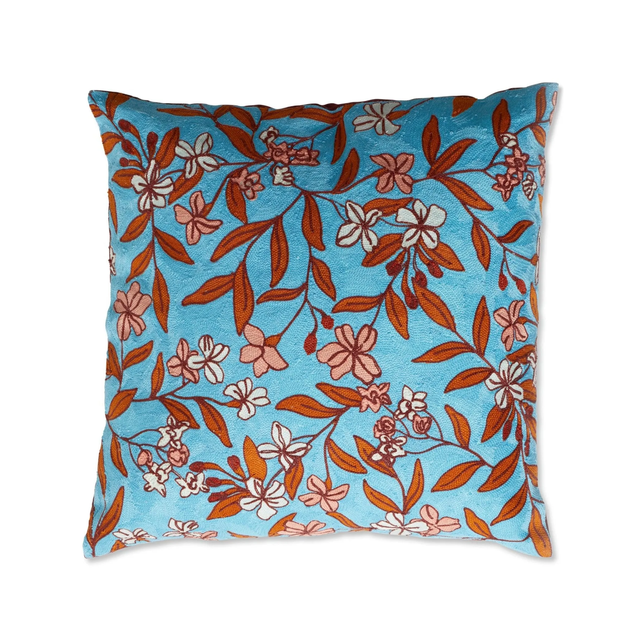 Kip and Co Canopy Blue Embroidery Cushion