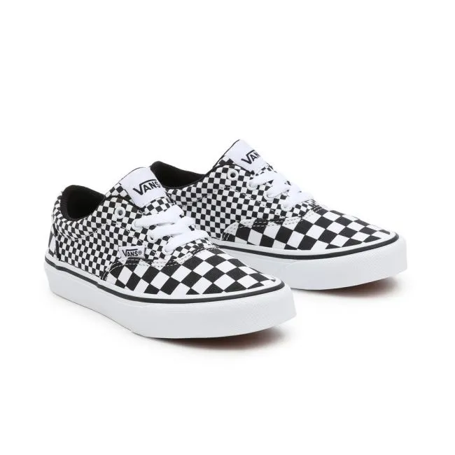 Ladies Vans Doheny Low-Top Laced Checkerboard Black White SALE