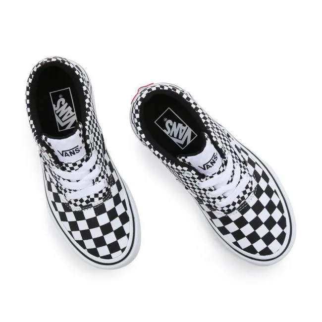 Ladies Vans Doheny Low-Top Laced Checkerboard Black White SALE