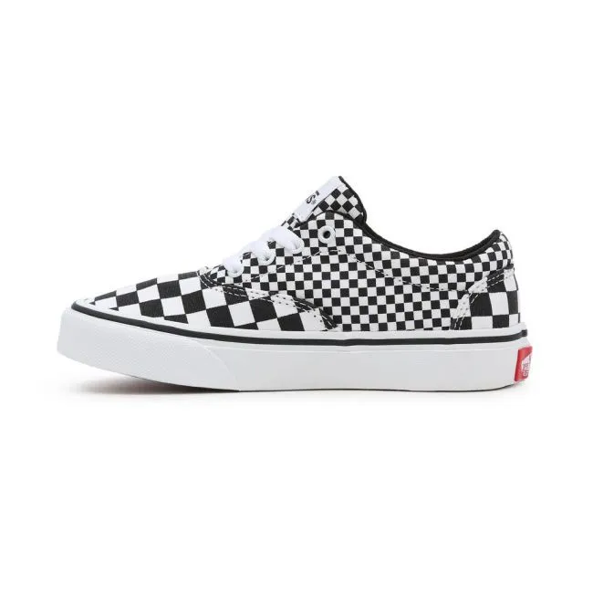 Ladies Vans Doheny Low-Top Laced Checkerboard Black White SALE