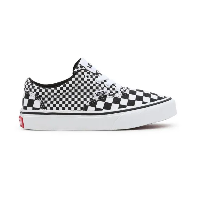 Ladies Vans Doheny Low-Top Laced Checkerboard Black White SALE