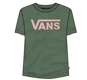 Ladies Vans T Shirt Thyme/Pink Off The wall Cotton