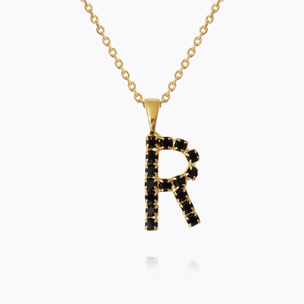 Letter Necklace R / Black