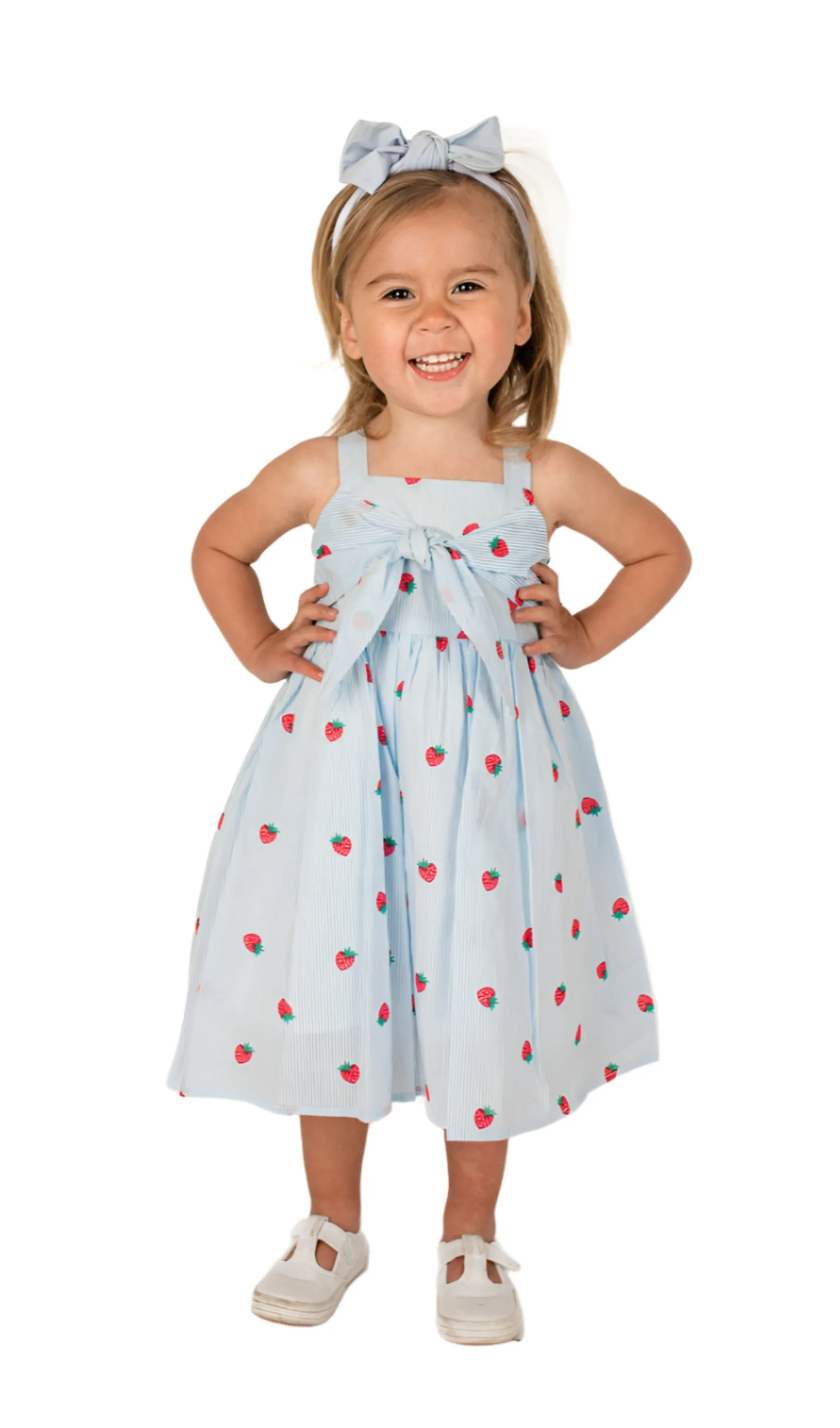 Little Girl's Strawberries Bow Knot Dress