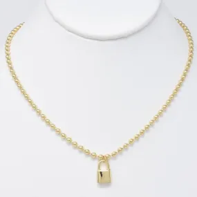 Lock it Up Necklace Gold