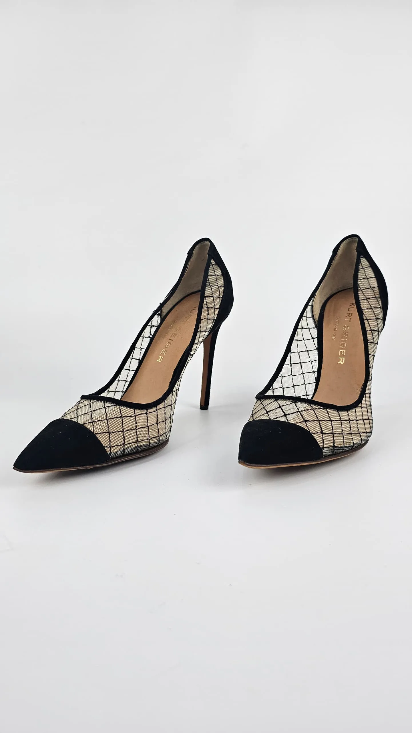 London “Sharkie” Sheer Toe Pumps Black