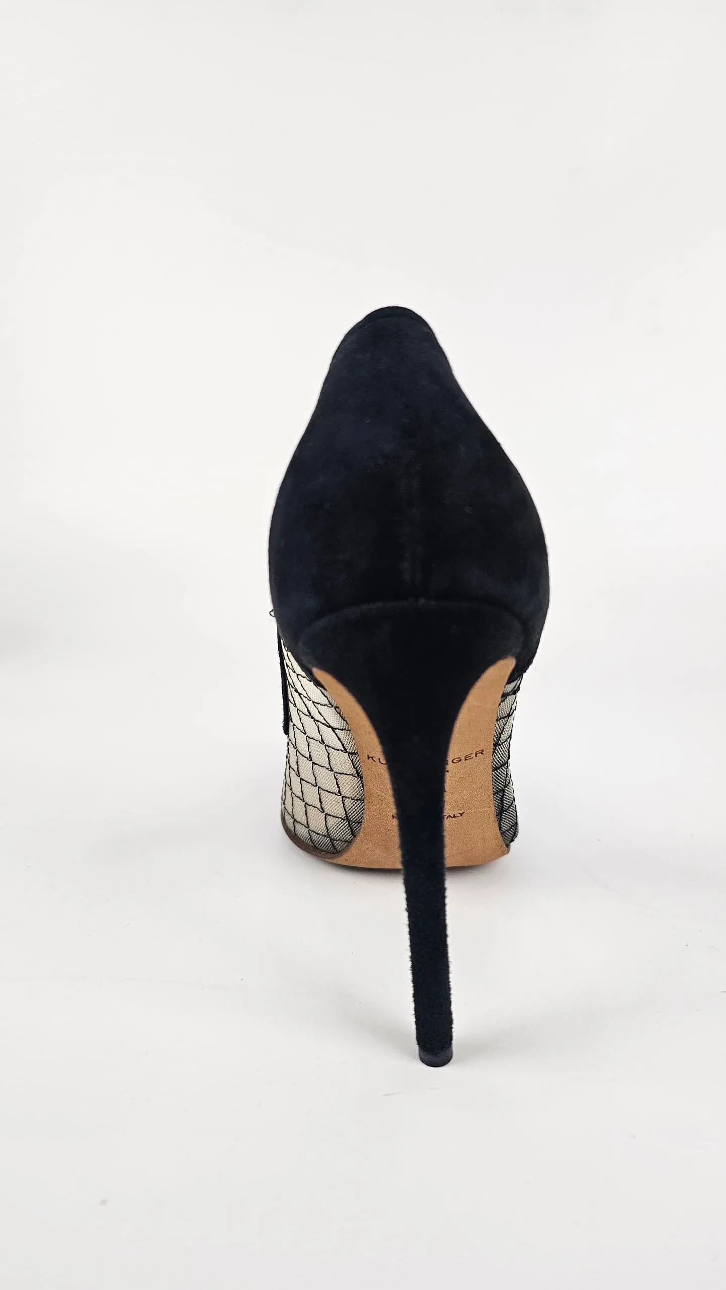 London “Sharkie” Sheer Toe Pumps Black