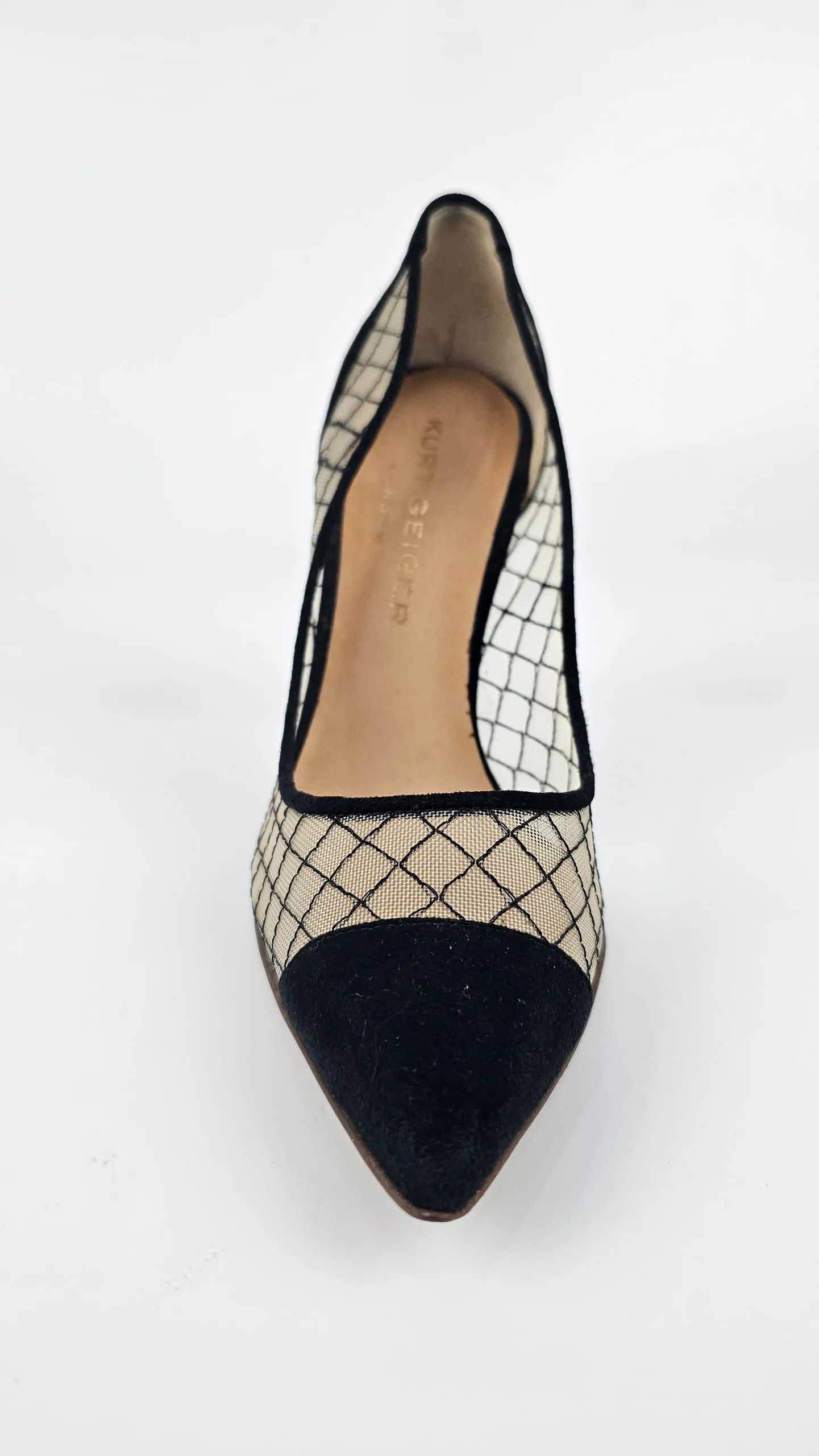 London “Sharkie” Sheer Toe Pumps Black