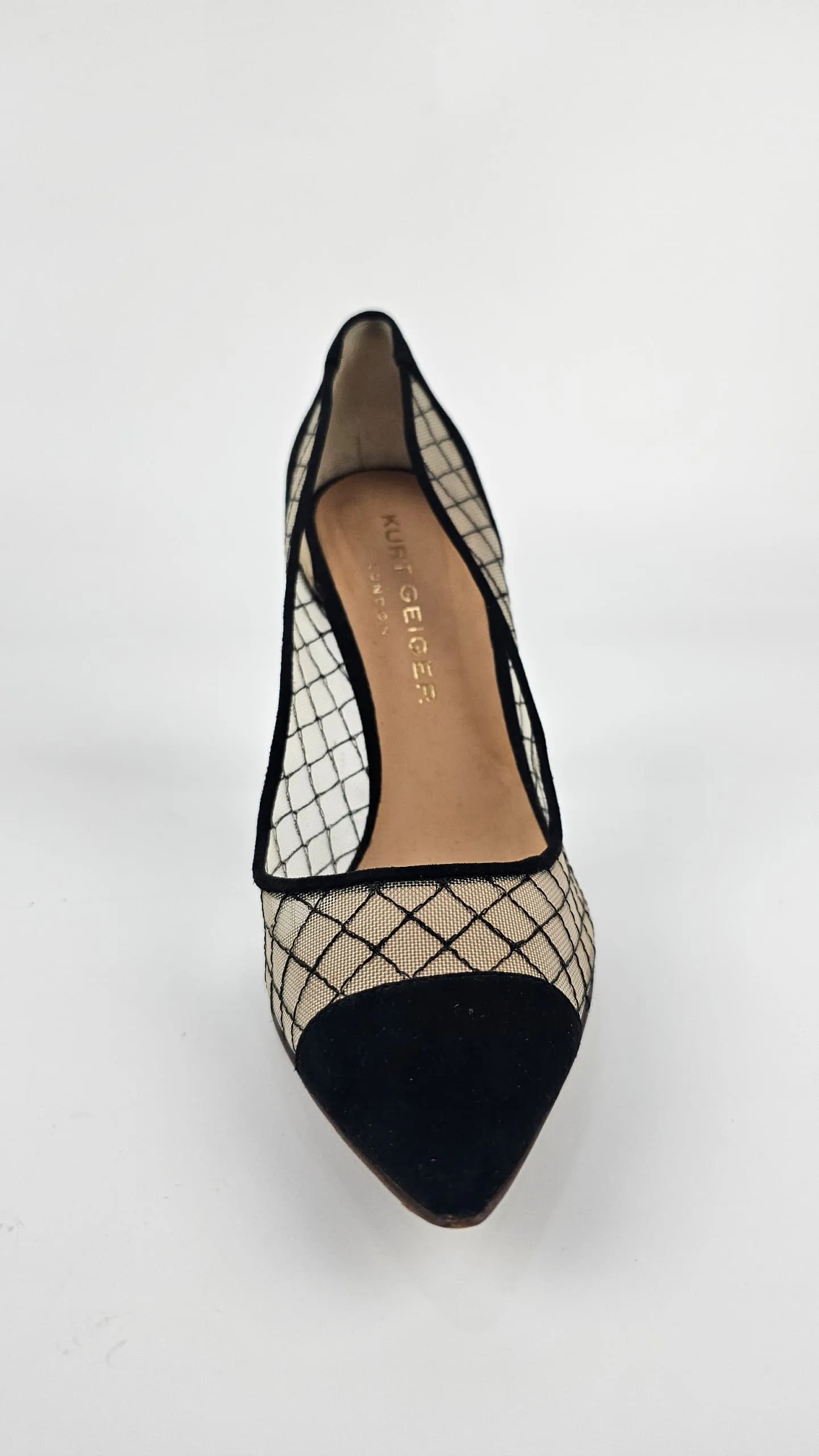 London “Sharkie” Sheer Toe Pumps Black