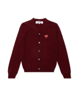 N008 RED HEART CARDIGAN / BURGUNDY