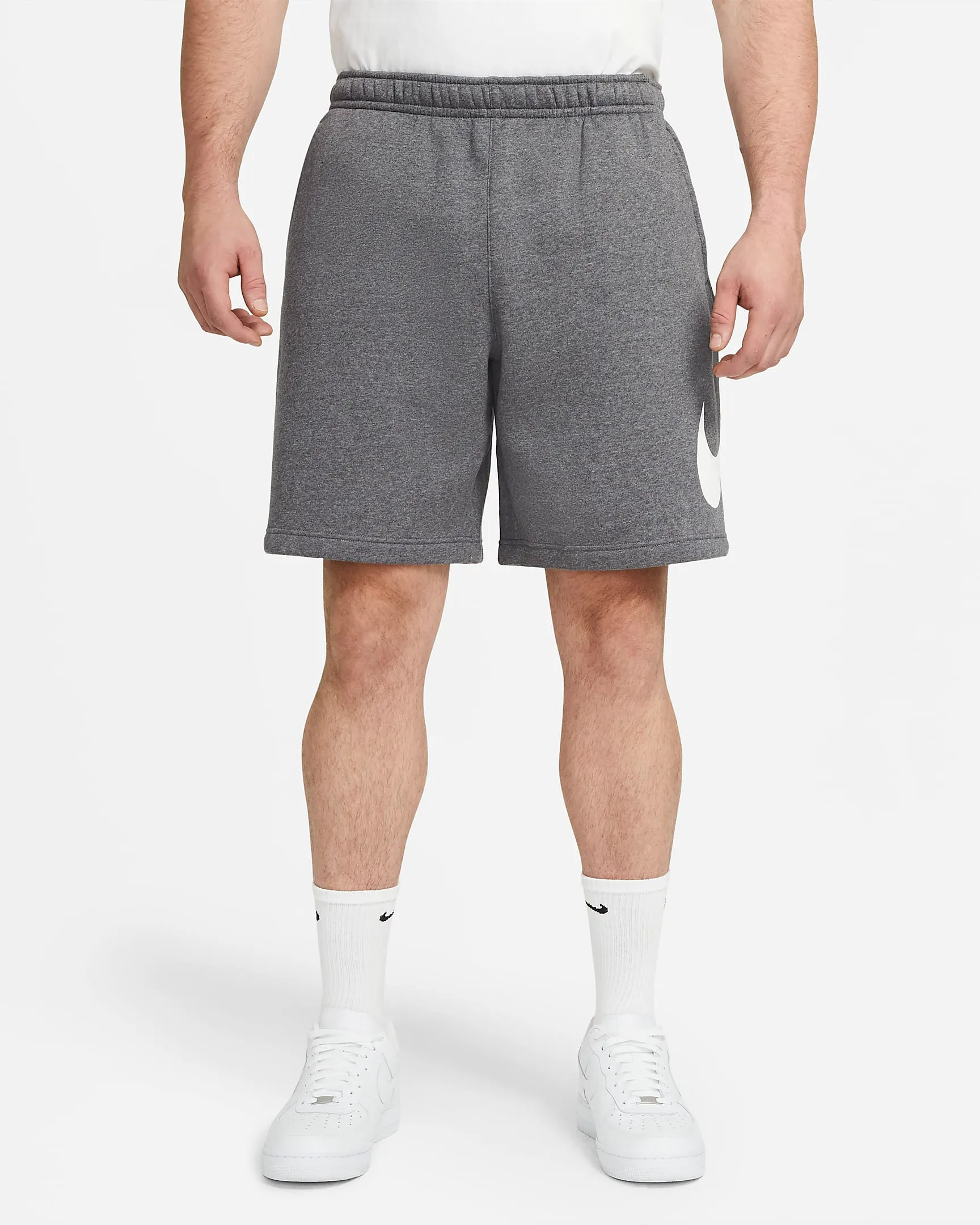 Nike Men's Sportswear Club Shorts - Charcoal Heather / White