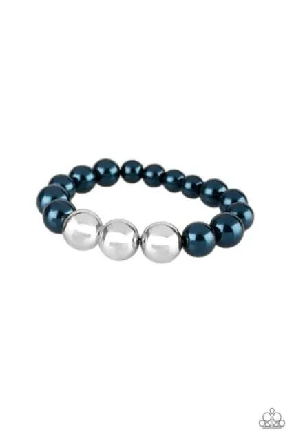 Paparazzi Accessories  - All Dressed UPTOWN  #B10 Peg - Blue Bracelet