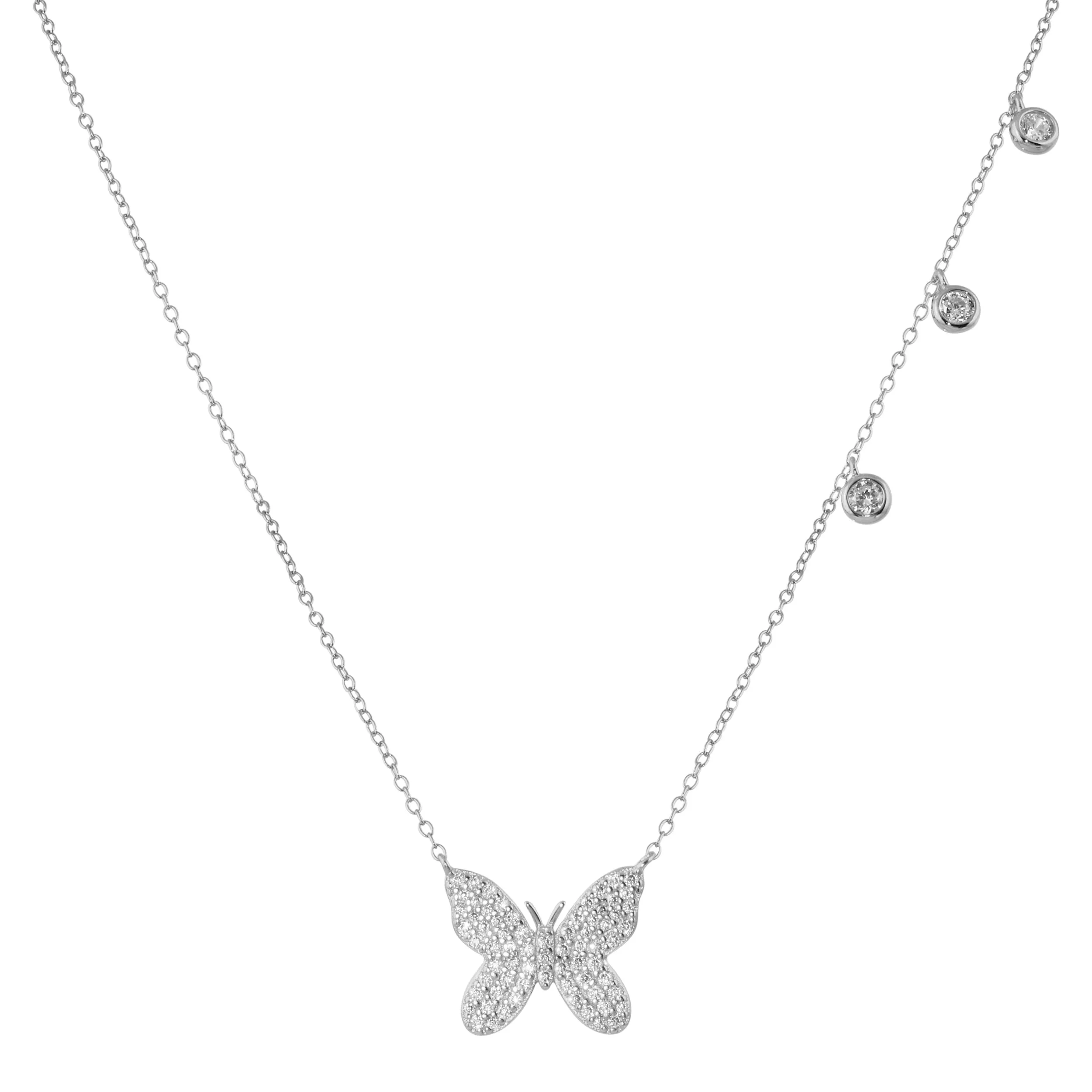 Pave Butterfly Necklace