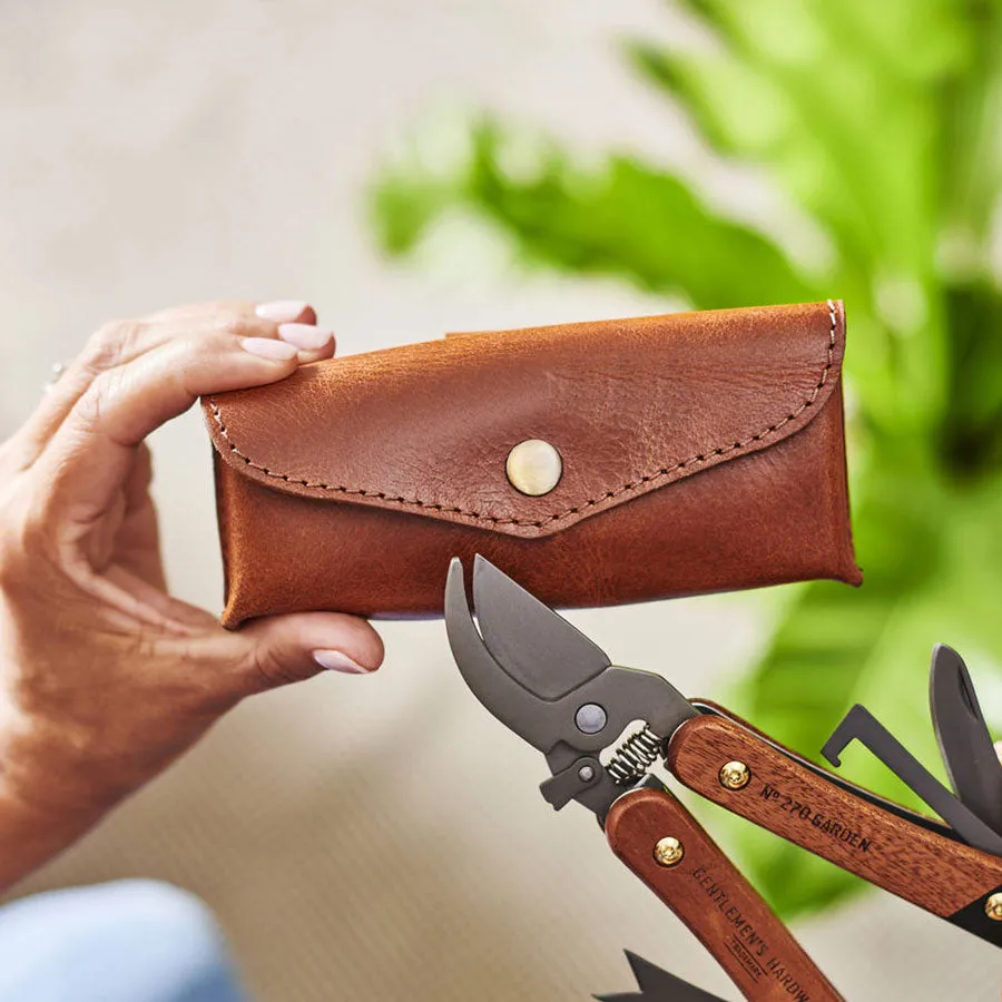 Personalised Leather Holder and Gardening Tool For Dads